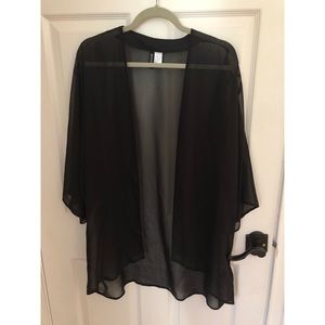 Worn once in great condition! Sheer black kimono